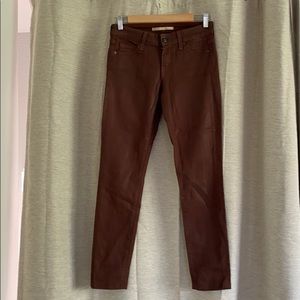 Vince Brown Coated Denim Jeans, Sz 26